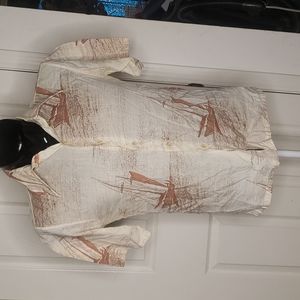 Blue Buckle Vintage 1960s 1970s Sailboat Shirt Cream Size Medium